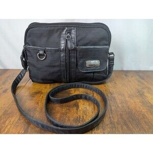 MultiSac Black/Blue Crossbody Shoulder Nylon Bag Purse Organizer